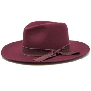 Olive & Pique burgundy wide brimmed Kaia hat